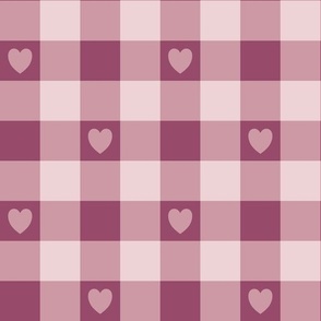 Heart Plaid Dusty Pink