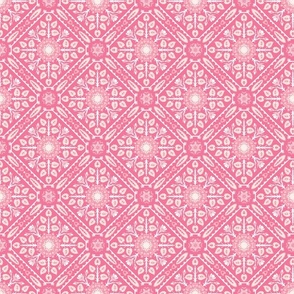 medieval floral damask with roses on pink | small
