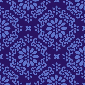 Block Print Floral Indigo