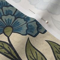 Carnations Arts and Crafts Trailing Floral in Dragonfly Large 
