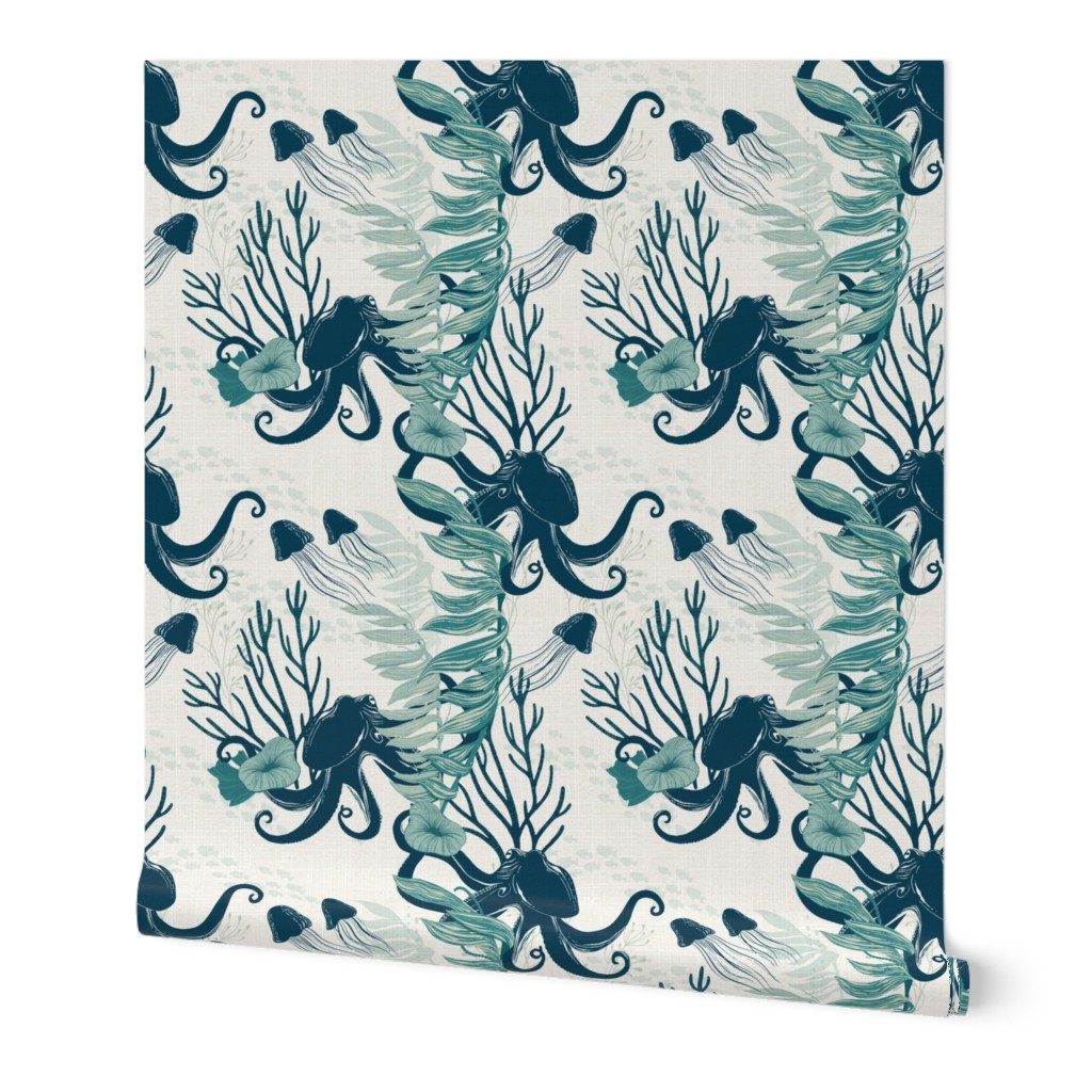 World Oceans Day Other Holidays Design Challenge - Sea Life on Woven Texture