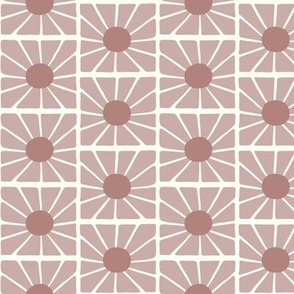(small scale) Floral Block Print - mauve - boho home decor - LAD23