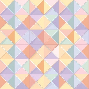 pastel orange yellow and green purple geometric stripes and squares