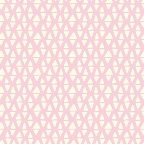 Boho Simple Abstract Geometric Diamond Triangle Pattern Cream on Pastel Pink