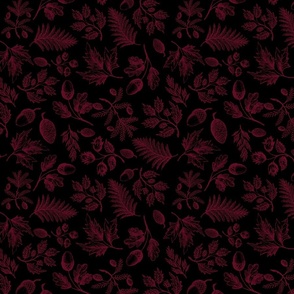 10" Burgundy On Black Etched Florals, Coordinating Pattern for my dark mysterious lush baroque designs 2