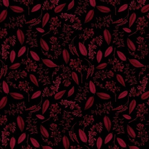 10" Burgundy On Black Etched Florals, Coordinating Pattern for my dark mysterious lush baroque designs 3