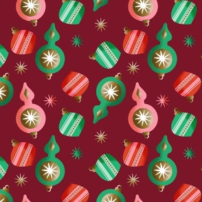 Christmas ornaments pattern-red