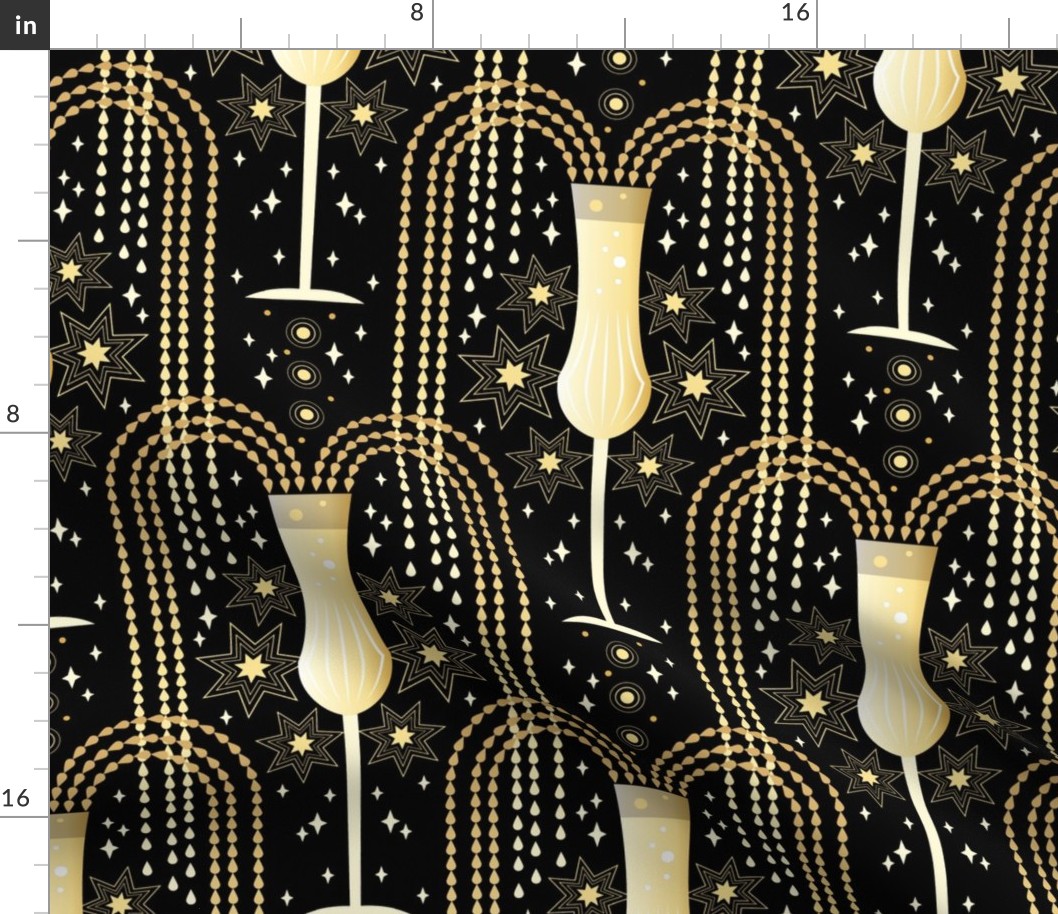 Champagne Vibes Gold Wallpaper Size