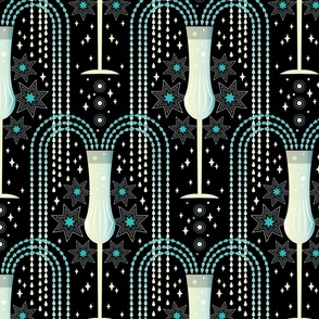 Champagne Vibes Aqua Wallpaper Size