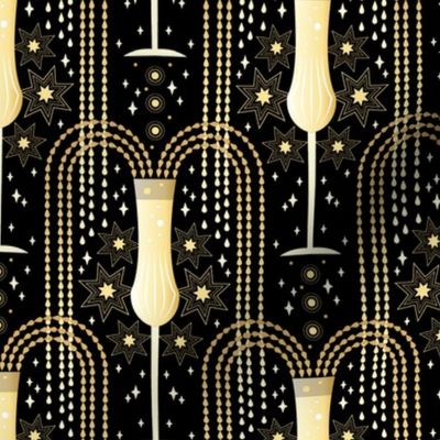 Champagne Vibes Gold Fabric Size