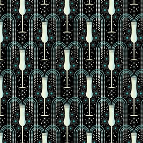 Champagne Vibes Aqua Fabric Size