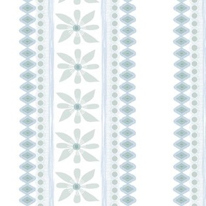 French farmhouse floral modern  stripe turquoise gray green 