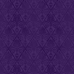 Art Deco Opulence Velvet Reverie Golden Era Pattern Purple Medium Scale