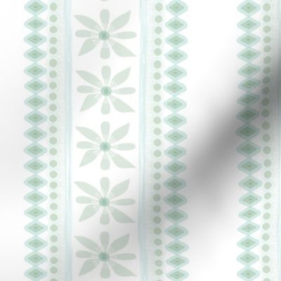 French farmhouse floral modern stripe turquoise gray green 