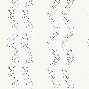 Small Dotted Wavy Stripes in Navy Blue | Minimalistic Wallpaper