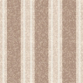 Woven Ticking Stripe Caramel Brown