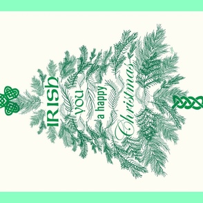Irish You a Happy Christmas (Shamrock Green on Cream) 