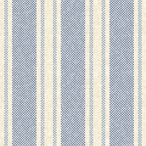 Woven Ticking Stripe Blue Grey