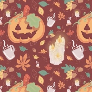 Spooky Pumpkin Halloween Autumn Pattern