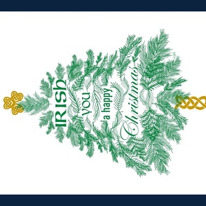 Irish You a Happy Christmas (Green and Gold on White) 