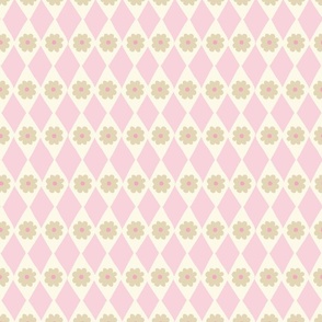 Modern Boho Diamond Pattern Nursery Room Pastel Pink Baby Pink