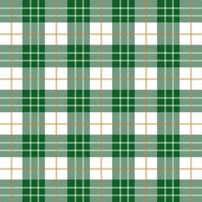 Green White and Gold Plaid