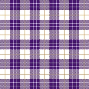 Purple White and Gold Plaid