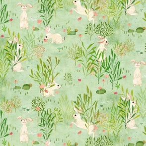 This wild life bunnies - green (medium)