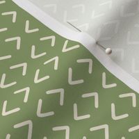 Tiny Chevron Greater Than Less Than Math Symbols Blender Print Cream on Green