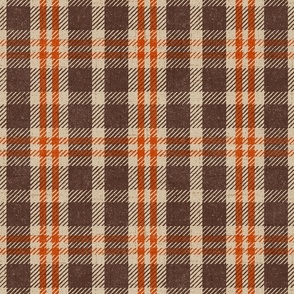 North Country Plaid - jumbo - walnut, canvas, and tomato 