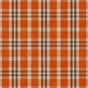 North Country Plaid - jumbo - tomato, canvas, and walnut 