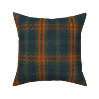 North Country Plaid - jumbo - denim, forest, and tomato 