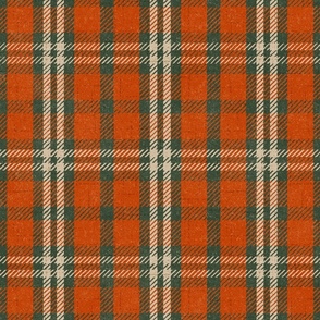 North Country Plaid - jumbo - tomato, forest, and canvas 