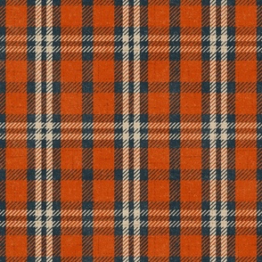 North Country Plaid - jumbo - tomato, denim, and canvas