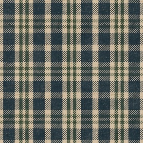 North Country Plaid - jumbo - denim, canvas, and forest 