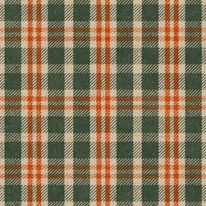 North Country Plaid - jumbo - forest, canvas, and tomato 