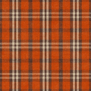 North Country Plaid - jumbo - tomato, walnut, and canvas 