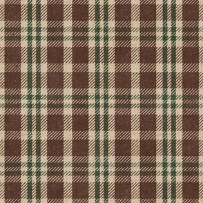 North Country Plaid - jumbo - walnut, canvas, and forest 