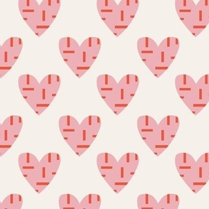 Mini - Valentines Day multi-colored love hearts, pink, red, white