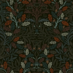 william morris acorns and oak leaves: forestwood multi // arts and crafts, tapestry, damask, trellis