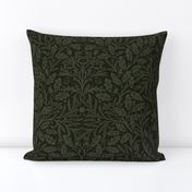 william morris acorns and oak leaves: forestwood olive // arts and crafts, tapestry, damask, trellis