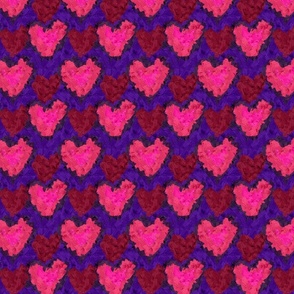 Painted Hearts on Purple