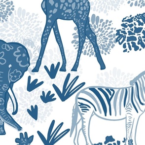 Safari Animals - Blue