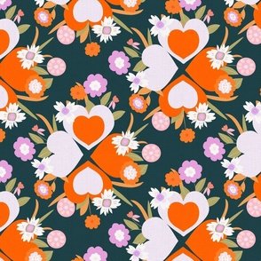 Hearts and Blooms: A Charming Floral Heart Design