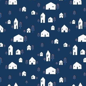 Little Houses Navy - Small