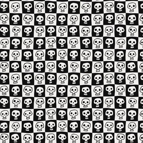 checkered skulls - black and white v1