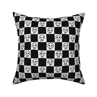 checkered skulls - black and white v2