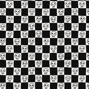 checkered skulls - black and white v2