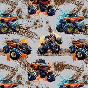 Monster Trucks Dirt Gray