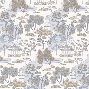 Chao Chinoiserie Large - Grey/Blue